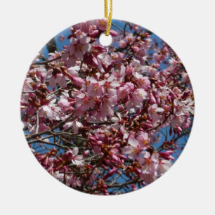 Cherry Blossoms and Blue Sky Spring Floral Ceramic Tree Decoration