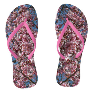 Cherry Blossoms and Blue Sky Spring Floral Jandals