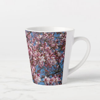 Cherry Blossoms and Blue Sky Spring Floral Latte Mug