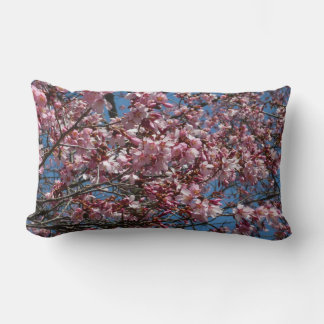Cherry Blossoms and Blue Sky Spring Floral Lumbar Cushion