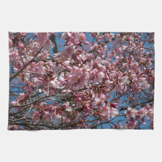 Cherry Blossoms and Blue Sky Spring Floral Tea Towel