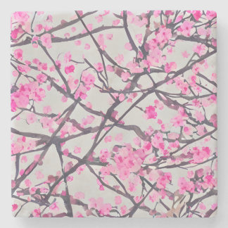 Cherry Blossoms and Branches Stone Coaster