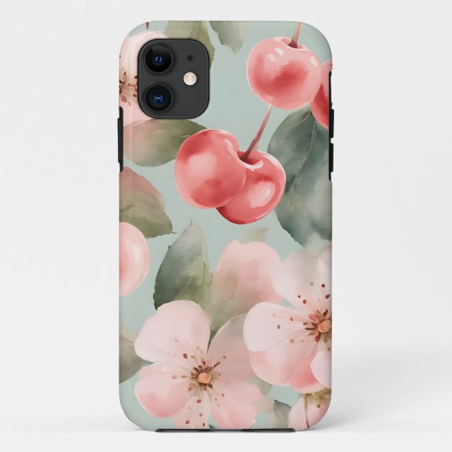 Cherry Blossoms and cherries Spring Art  Case-Mate iPhone Case (Back)