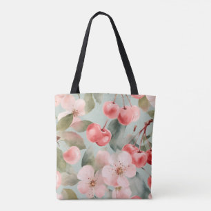 Cherry Blossoms and cherries Spring Art  Tote Bag