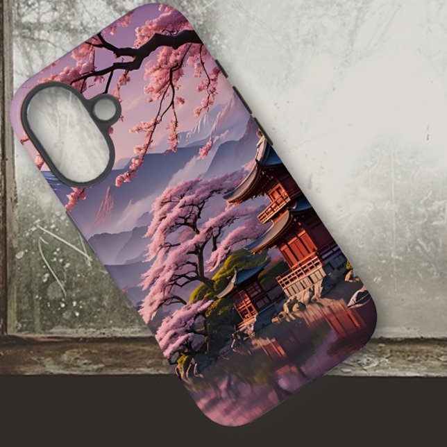 Cherry Blossoms and Pagoda iPhone 16 Case (Creator Uploaded)