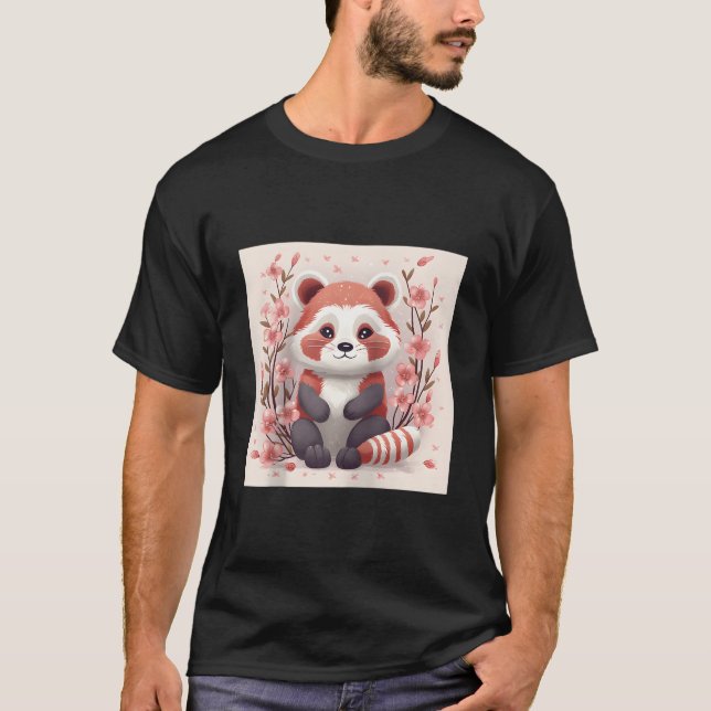 Cherry Blossoms And Red Pandas Perfect Pair For Ba T-Shirt (Front)