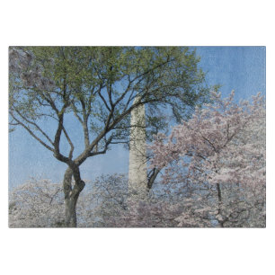 Cherry Blossoms and the Washington Monument in DC Cutting Board