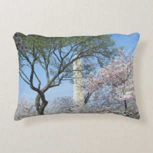Cherry Blossoms and the Washington Monument in DC Decorative Cushion