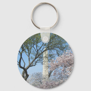 Cherry Blossoms and the Washington Monument in DC Key Ring