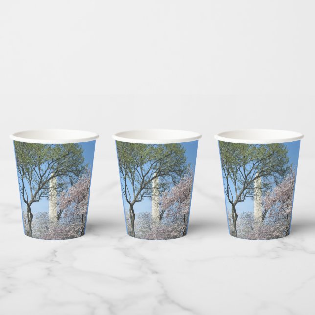 Cherry Blossoms and the Washington Monument in DC Paper Cups (Multi)