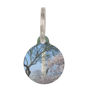 Cherry Blossoms and the Washington Monument in DC Pet Tag