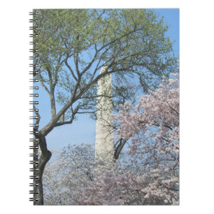Cherry Blossoms and the Washington Monument in DC Spiral Notebook