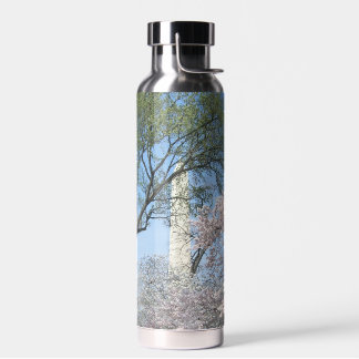 Cherry Blossoms and the Washington Monument in DC Water Bottle