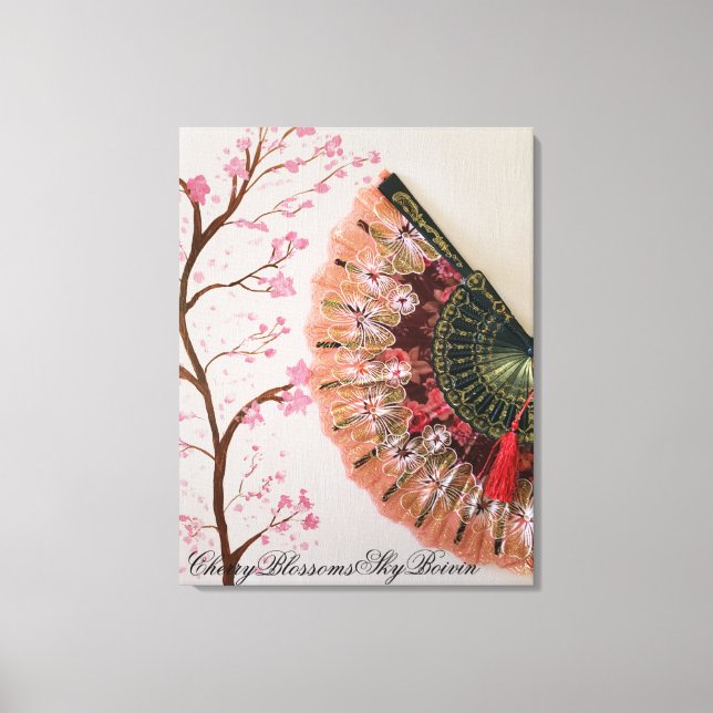 cherry blossoms art canvas print (Front)