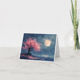 Cherry Blossoms at Nightfall Note Cards