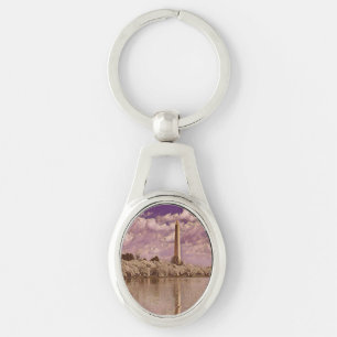 Cherry Blossoms at the Washington Monument Keycha Key Ring