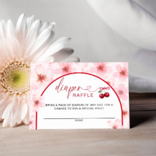 Cherry Blossoms Baby Shower Diaper Raffle Enclosure Card