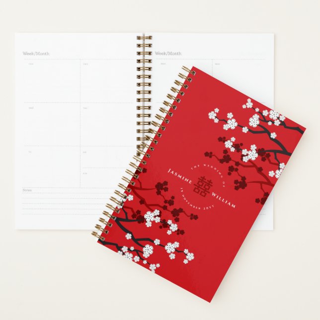 Cherry Blossoms & Double Happiness Chinese Wedding Planner (Display)
