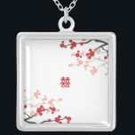 Cherry Blossoms & Double Happiness Chinese Wedding Silver Plated Necklace<br><div class="desc">Designed by fat*fa*tin. Easy to customise with your own text,  photo or image. For custom requests,  please contact fat*fa*tin directly. Custom charges apply.

www.zazzle.com/fat_fa_tin
www.zazzle.com/color_therapy
www.zazzle.com/fatfatin_blue_knot
www.zazzle.com/fatfatin_red_knot
www.zazzle.com/fatfatin_mini_me
www.zazzle.com/fatfatin_box
www.zazzle.com/fatfatin_design
www.zazzle.com/fatfatin_ink</div>