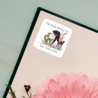 Cherry Blossoms Dragon Asian Fairy Bookplate