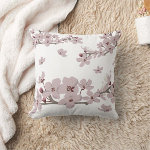 Cherry Blossoms Floating Flowers Cushion