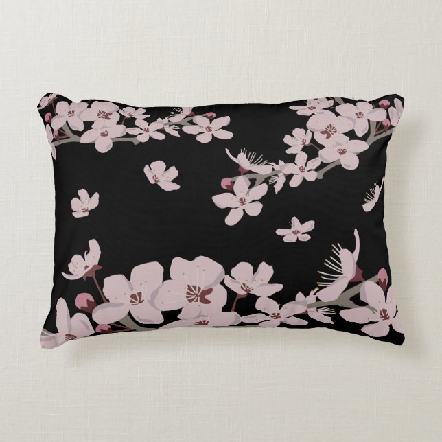 Cherry Blossoms Floating Flowers Decorative Cushion (Front)