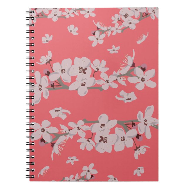 Cherry Blossoms Floating Flowers Notebook (Front)