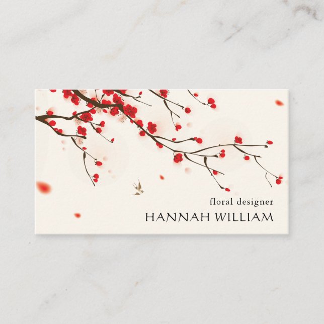 Cherry Blossoms Floral Business Card (Front)