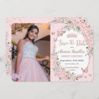 Cherry Blossoms Floral Butterflies Sweet 16 Photo