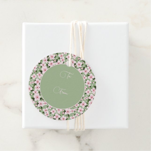 Cherry Blossoms Floral Favour Tags (In Situ)