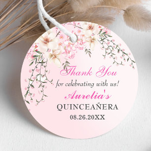 Cherry Blossoms Floral Sweet Sixteen Birthday Favour Tags