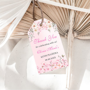 Cherry Blossoms Floral Sweet Sixteen Birthday Gift Tags