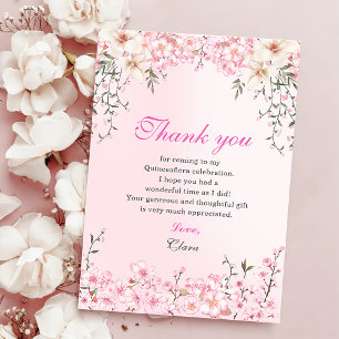 Cherry Blossoms Floral Sweet Sixteen Birthday Thank You Card
