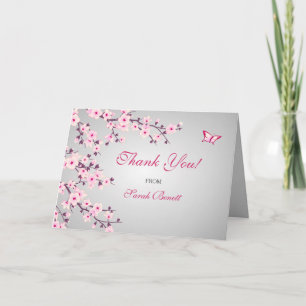 Cherry Blossoms Floral Thank You Baby Shower Card