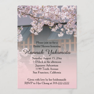 Cherry Blossoms Flowers Bridal Shower Invitation