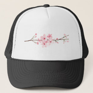 Cherry blossoms flowers trucker hat