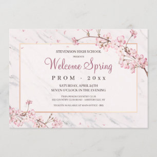 Cherry Blossoms Frame Prom Invitation