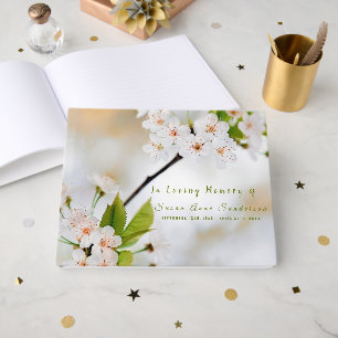 Cherry Blossoms Funeral Memorial Guest Book
