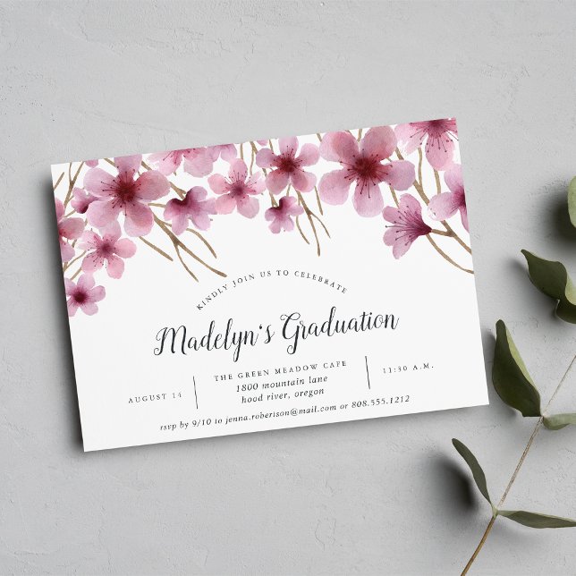 Cherry Blossoms Graduation Party Invitation (Creator Uploaded)