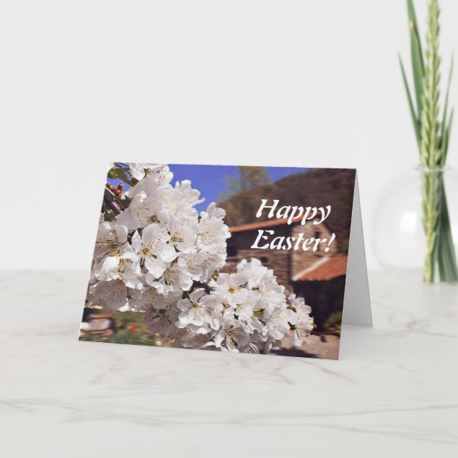 Cherry blossoms. Happy Easter. Holiday Card (Front)