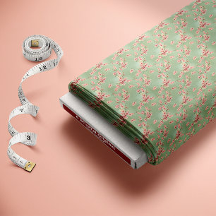 Cherry Blossoms in Pink and Teal Fabric