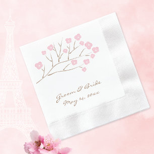 Cherry Blossoms in Pink Wedding Napkin