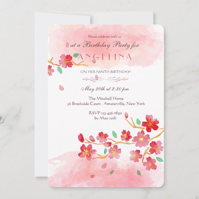 Cherry Blossoms Invitation (Front)