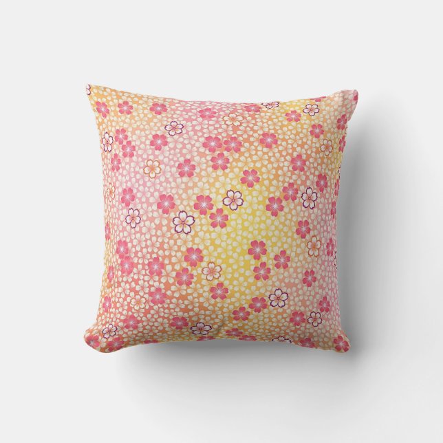 Cherry Blossoms, Japanese Design Cushion (Front)