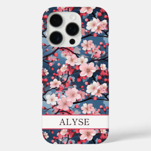 Cherry Blossoms Japanese Sakura Monogrammed iPhone 16 Pro Case