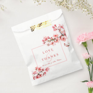 Cherry Blossoms Love & Thanks Spring Wedding Favour Bags