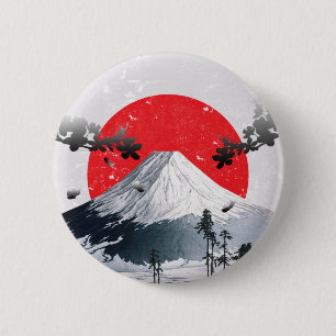 Cherry Blossoms Mount Fuji Japan 6 Cm Round Badge
