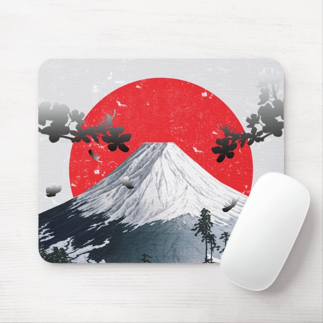 Cherry Blossoms Mount Fuji Japan Mouse Pad (With Mouse)