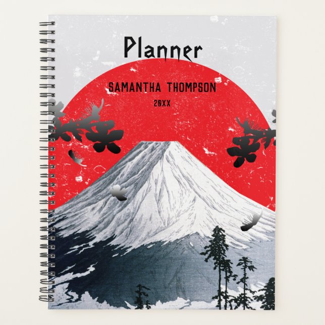 Cherry Blossoms Mount Fuji Japan Planner (Front)