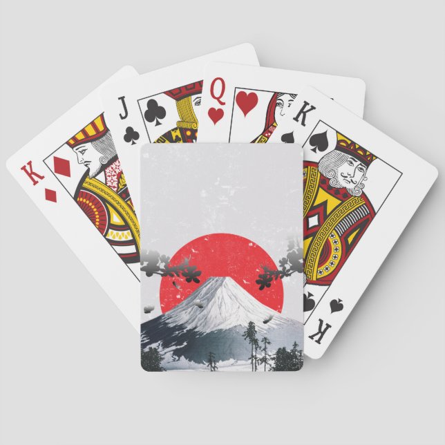 Cherry Blossoms Mount Fuji Japan Playing Cards (Back)